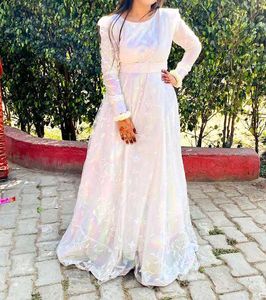 Elegant White Ethnic Gown