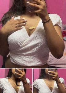 Eyelet Wrap Crop Top