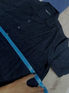 Black Transparent Half Sleeve Shirt