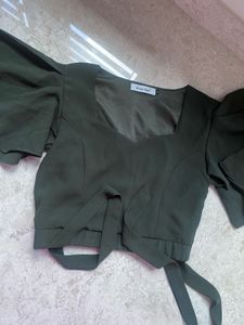 Olive green crop top