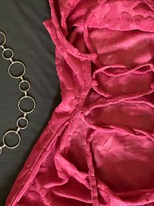 SOLD Urbanic Pink Lace Up Textured Mini Dres