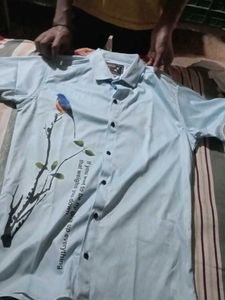 Bird and Quote Button-Down Shirt