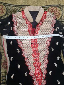 Black Long Shirt With Lehenga And Dupatta