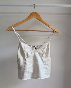 H&M Satin Lace Trim Cami Top
