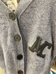 Gray Cardigan with &#39;M&#39; Patch
