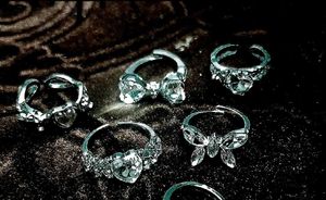 Assorted Silver PINK Toned Rings - Set of 6