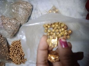 Big Beads Golden Colour With Stone