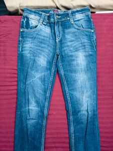 Navy Blue Fitted Jeans