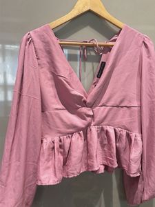 Pink Peplum Blouse