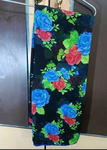 Floral Black Chiffon Saree