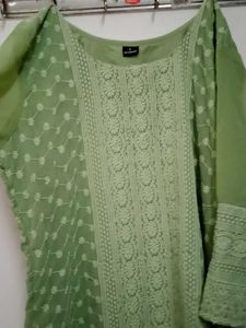 Georgette Chiffon Blend Chikan Embroidery Kurthi