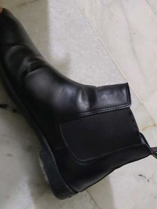 Black Leather Chelsea Boots