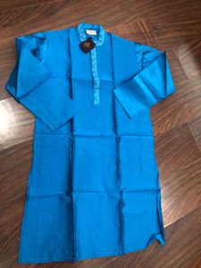 SKAVIJ Men&#39;s Blue Embroidered Kurta Set