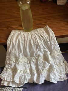 White Lace Trim Skirt