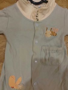 Baby Blue Embroidered Romper