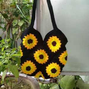 Sunflower Crochet Bag