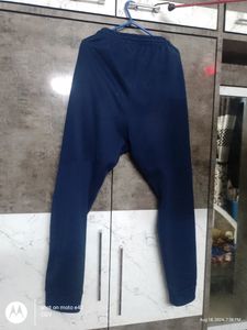 Proline Navy Cotton Reqular Fit Striped Joggers