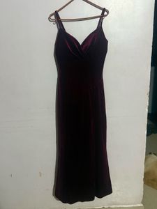 Burgundy Velvet Maxi Dress