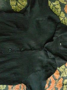 Black Button-Down Top