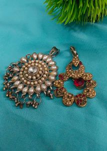 2 Vintage Pendant Set Two Ring