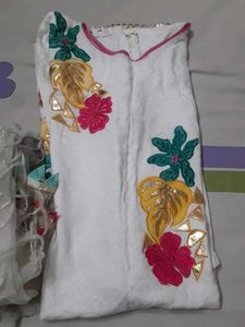White Floral Embroidered Outfit