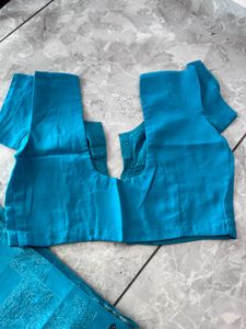 Teal Indian Saree with Blouse