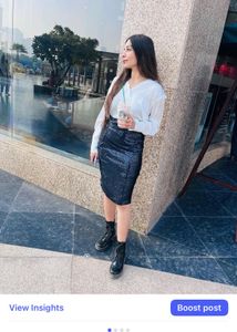 Sparkly Blue Pencil Skirt