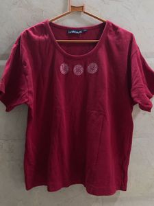 Denver Hayes Deep Maroon T-Shirt - Subtle Mandala