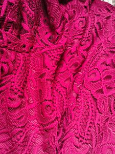 Burgundy Lace Bodycon Midi Dress