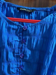 Blue Tiered Mini Dress