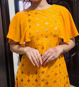 Yellow Print Maxi Dress