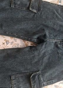 Acid Wash Grey Cargo Jeans