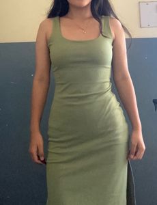 Olive Green Bodycon Midi Dress