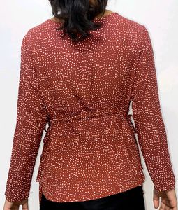 Polkadot Red And White Top
