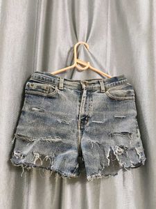 Denim Ripped Shorts