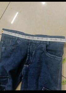 Trendy 8 Pockets Cargo Jeans, Size 28