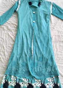 Teal Floral Print Maxi Dress