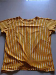 Mustard Yellow Strip T Shirt