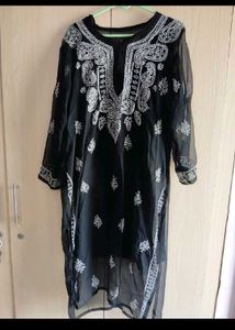 Black Embroidered Kurta