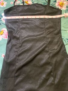 H&amp;M shiny Black Mini Dress