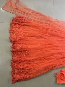 Orange Anarkali Kurta Set