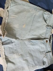 Distressed Denim Shorts