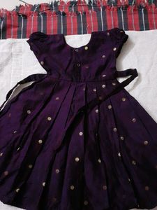 Purple Silk Cotton Frock