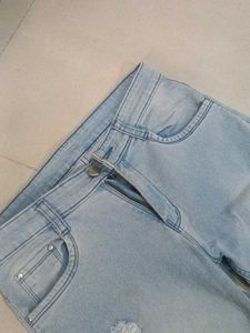 Light Wash Ripped Denim Jeans