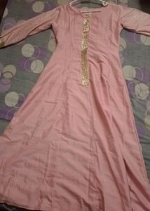 Pink Anarkali Type Kurti Set