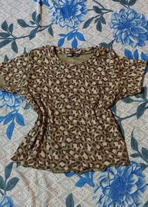 ZARA LEOPARD PRINT TOP.