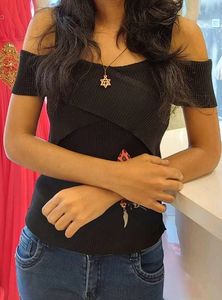 Black Cold Shoulder Top