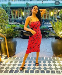 Pink &amp; Black Floral Dress