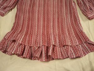 Red &amp; White Print Tunic Dress