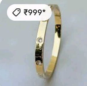 Gold Bangle with Crystal Accents